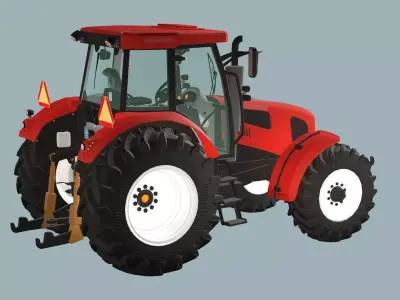 Farm Tractor X2 4115M 3D Model Low-poly 3D model