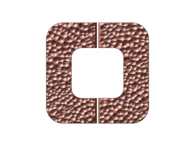 Square hammered texture door gate push pull plate handle 3D print model