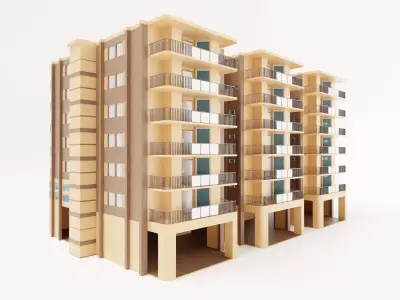 Apartment building model 3D model