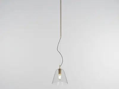 MORSE pendant light with gold finish and clear glass 3D model