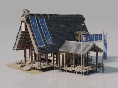 Traditional Japanese House 4 3D model