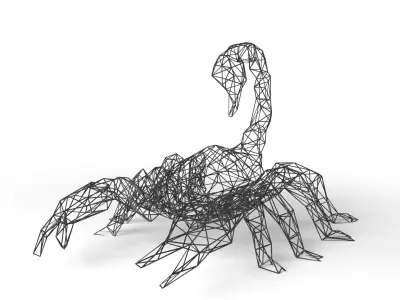 Scorpion Wireframe Low-poly 3D model