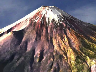Mount Fuji - Low and High Poly Versions Low-poly 3D model