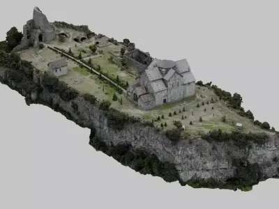 Armenian Fortified Hilltop Monastery 3D model