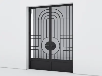 Aluminium door 329 3D model