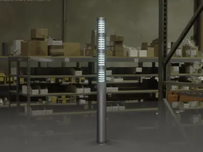 Low-Poly Basic Light Column 15 - Street Light Set-9 Low-poly 3D model