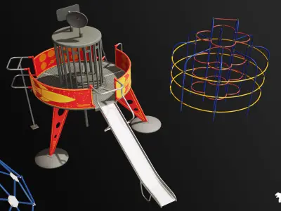 Playground Equipment VOL 1 Low-poly 3D model