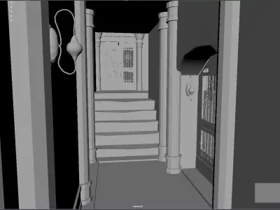 Hallaway hallway in computer program 3D model