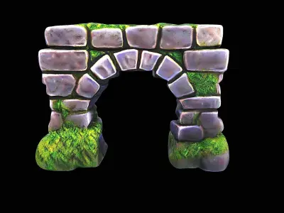 stylized stone arch 3D model purchase
