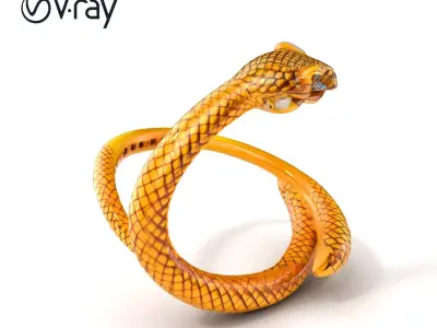 Luxurious Golden Serpent Bracelet model pack Low-poly 3D model