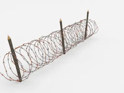 Barb Wire Obstacle 3D model