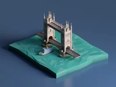 London Tower  Low-poly 3D model