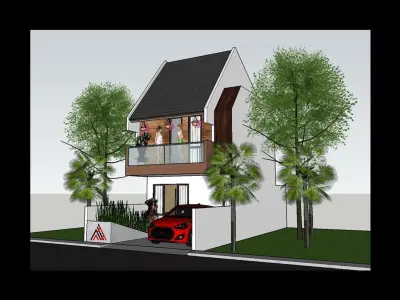 DESAIN RUMAH 5 x 12 3D model