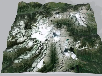 Mountain landscape Ghiacciaio dellAdamello Italy 3D model