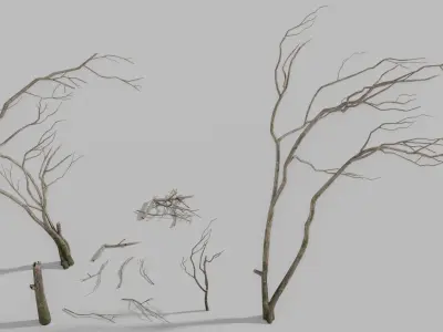 Abandoned Playground Scene Low-poly 3D model