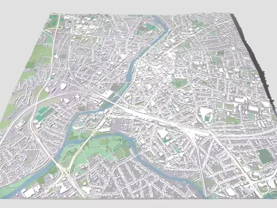 Cityscape Le Mans France 3D model