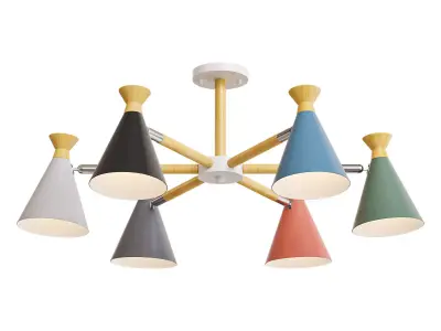 OLA Chandelier 6 lamps Low-poly 3D model