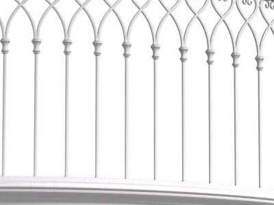 East Round balcony Forged Fence 3D model
