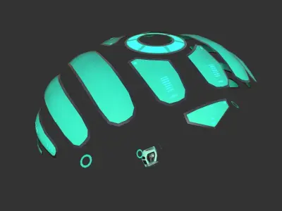 Scifi Parachute A08 Projection  - Character Accessories Design Low-poly 3D model