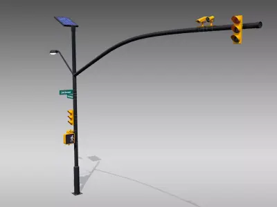 Intersection Traffic Light and Camera 3D model