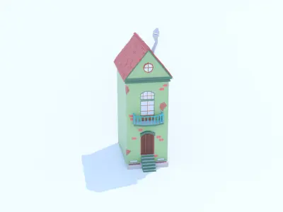 Italian Building number 10 Lowpoly Low-poly 3D model
