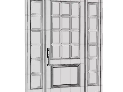 Wood door 3D model 3