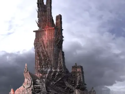 Ancient Stone Wraith Towers 2  3D model