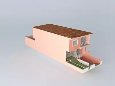 Orange house architecture Free 3D model