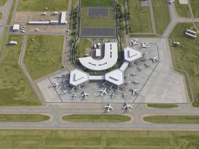 Baghdad - Airport - BGW Low-poly 3D model