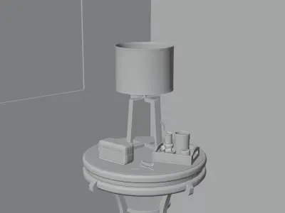 EVE side table Lamp Low-poly 3D model