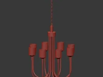 Untitled chandelier with six glass shades 3D model