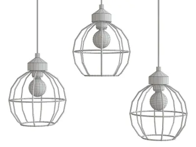 Chandelier low poly 3d models collection 10 pieces Low-poly 3D model