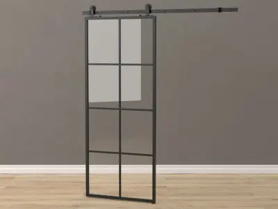 Steel loft sliding doors for interior 3D model 3D model