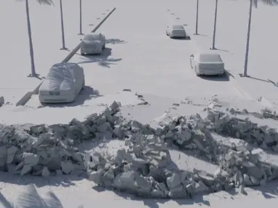 2012 Quake FX Thinking Particles Destruction Project Files Low-poly 3D model