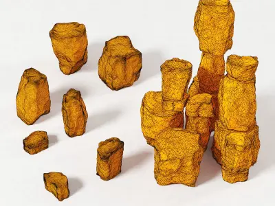 Rock stone collection n8 3D model