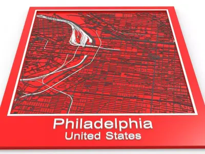 Philadelphia Pennsylvania USA Streets and roads 3D model