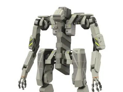 WarBot Rigged Low-poly 3D model