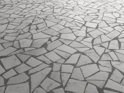 Floor Mosaic Crackle Marble on Graphite 05 Texture