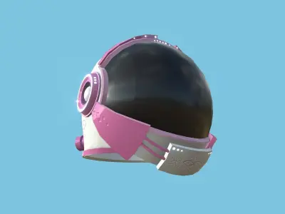 Astronaut Helmet 06 - Pink Female - Character Design Fashion Low-poly 3D model