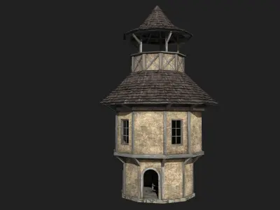 FANTASY MEDIEVAL HOUSE HUT BUILDING CITY TOWN VILLAGE COLLECTION Low-poly 3D model