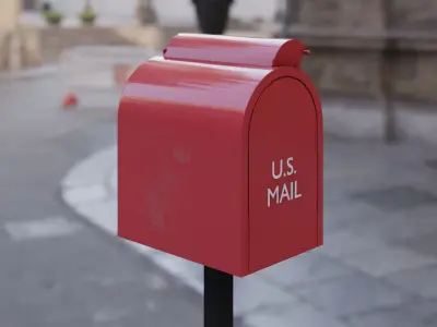 Letter box Low-poly 3D model