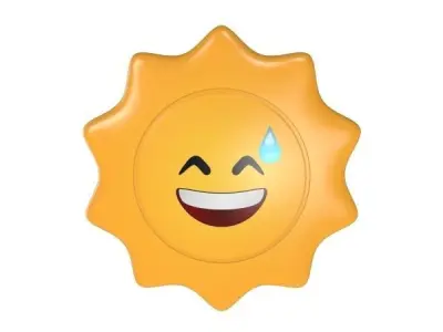 Sun Emoj V2 Low-poly 3D model