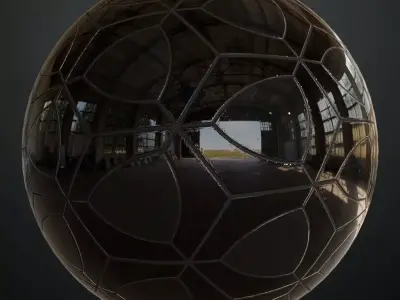 Modern Glossy Black Petal Geometric Hexagon Tiles PBR Seamless Texture