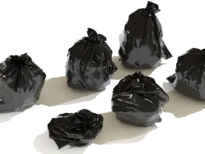 6 GARBAGE BAGS 3D model