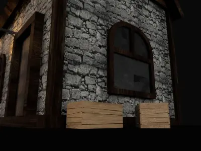 Small Medieval House Low-poly 3D model