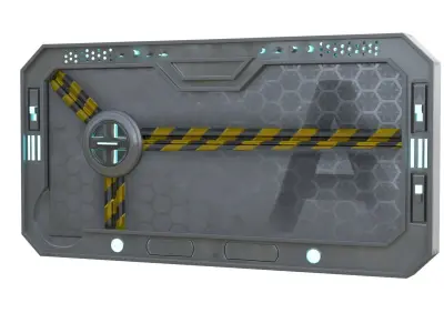 Animated Sci-fi Gate T1 Low-poly 3D model
