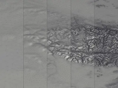 Los Angeles County Terrain Low-poly 3D model