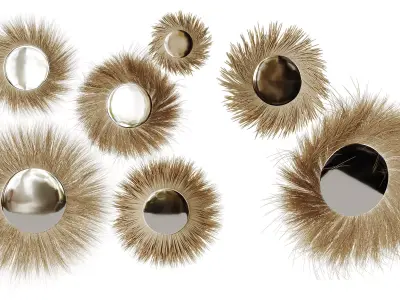 Mirror In A Straw Frame 3D model