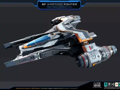 SF Warthog Fighter  Low-poly 3D model
