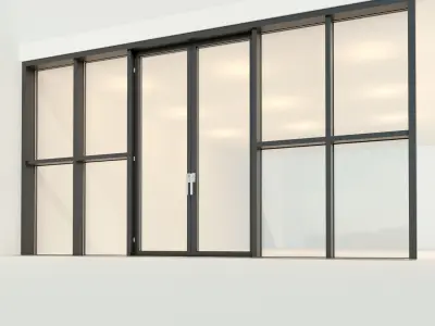 Panoramic glazing Stained glass 22 Low-poly 3D model